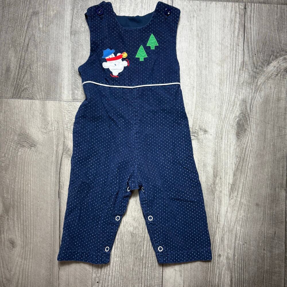 Vintage Baby Corduroy Christmas Overalls Size 12 months